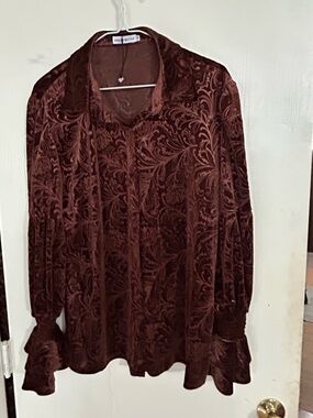 Burnout Velvet Blouse